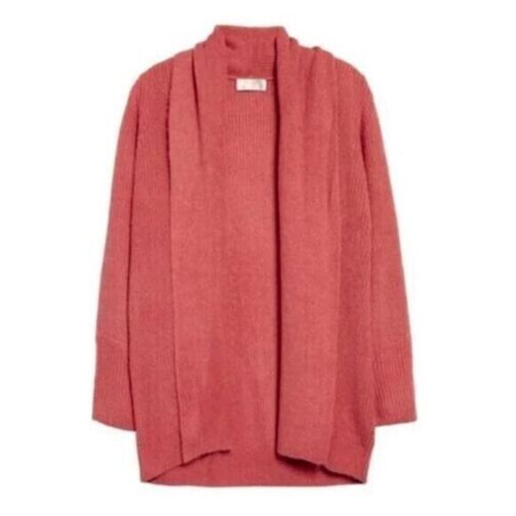 Rachel Parcell Women's Shawl Collar Open Cardigan In Red Baroque XS $99 - Picture 2 of 3